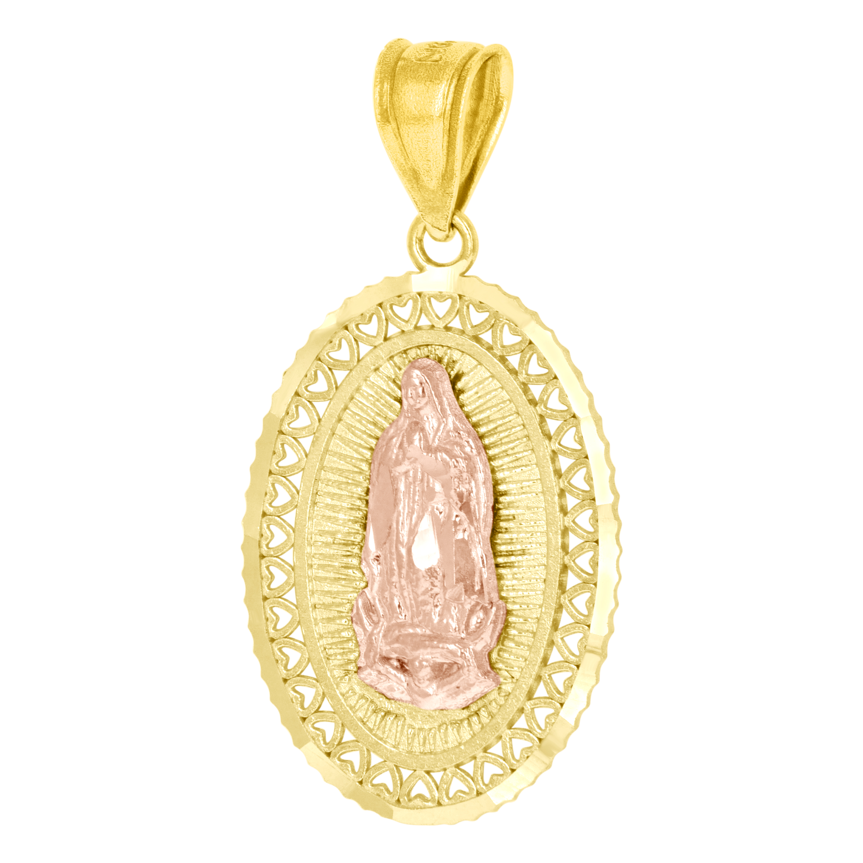 10kt Yellow Gold Unisex Virgen de Guadalupe Virgin Mary Religious Char