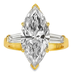 5.50CTTW Certified Lab-Created Marquise Diamond Three-Stone Engagement