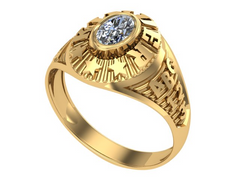10KT Yellow Gold Kinder Spirit Graduation Ring White Stone Size 3.5