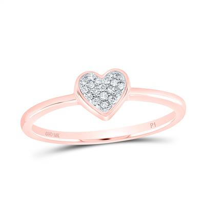 10KT ROSE GOLD 1/20CTW-NATURAL DIAMOND HEART RING