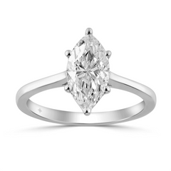 1.5CT Certified Lab-Created Marquise Diamond Engagement Ring in 14KT W