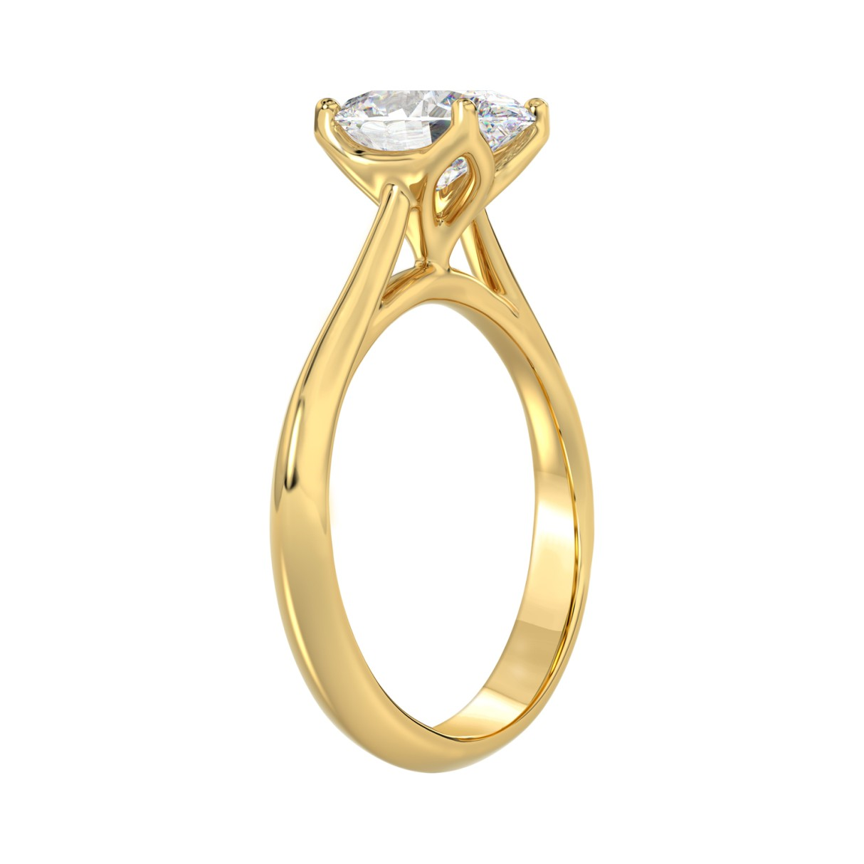 2.0 CT Certified Lab-Created Oval Diamond Solitaire Engagement Ring in