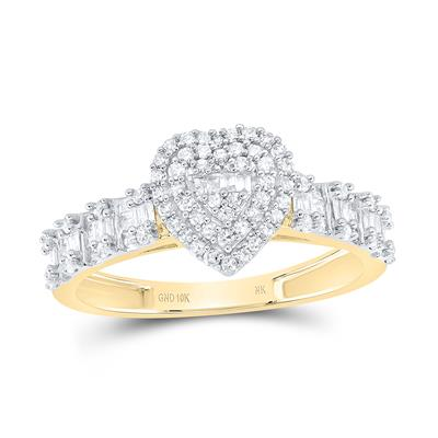 1/2CTW-NAT DIA NK FASHION HEART LADIES RING