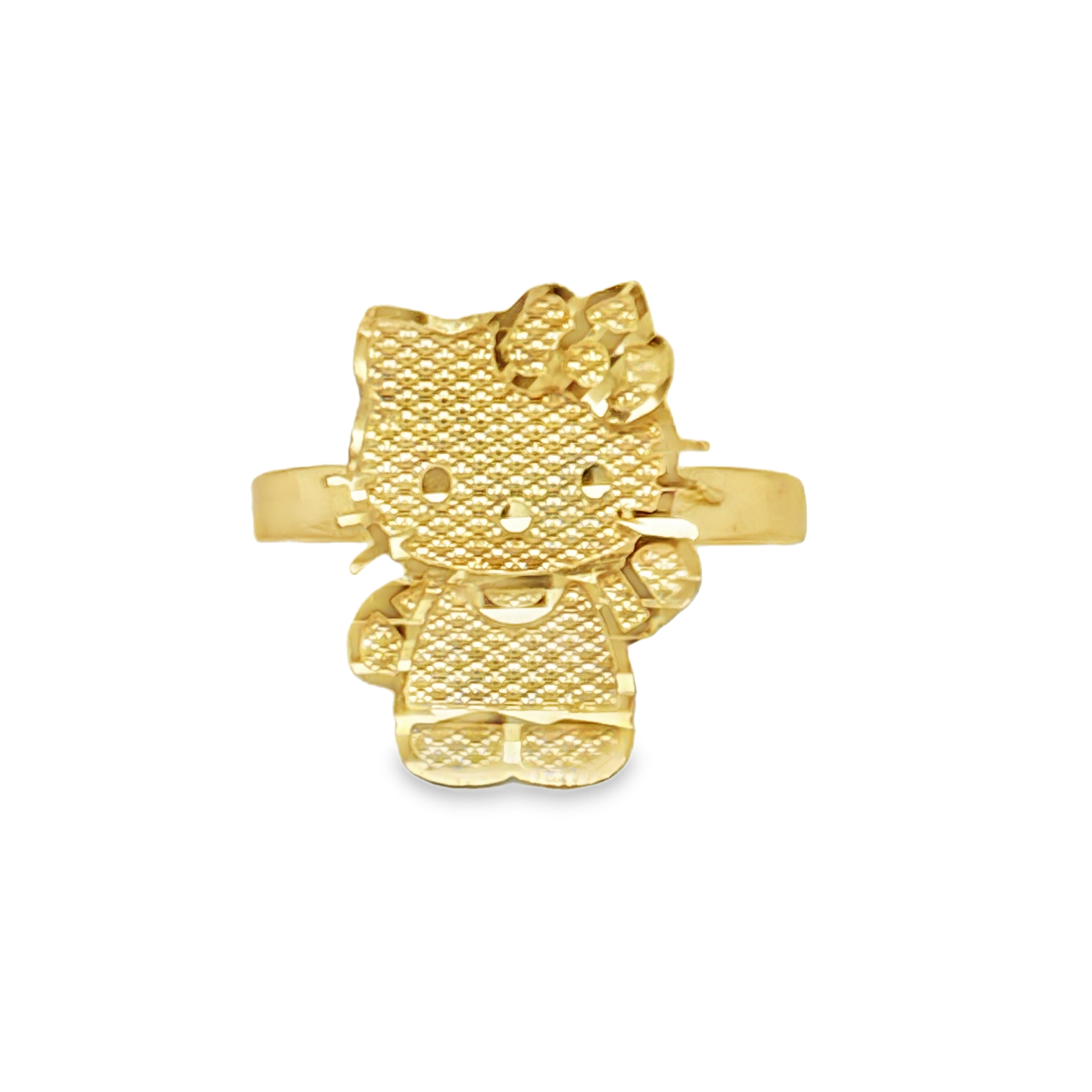 10KT Gold Full Body Cat Cartoon Ring 15MM
