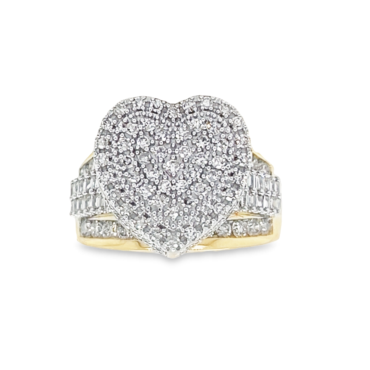 10K GOLD DIAMOND HEART RING 2.00 CTTW