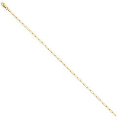 10KT Gold 1.9MM Paperclip Chain 18 Inches