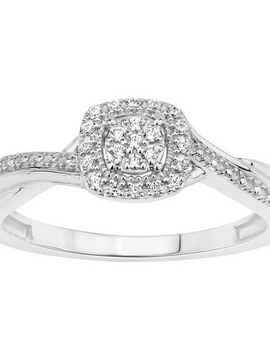 0.10CT DIAMOND ENGAGEMENT/PROMISE RING IN STERLING SILVER