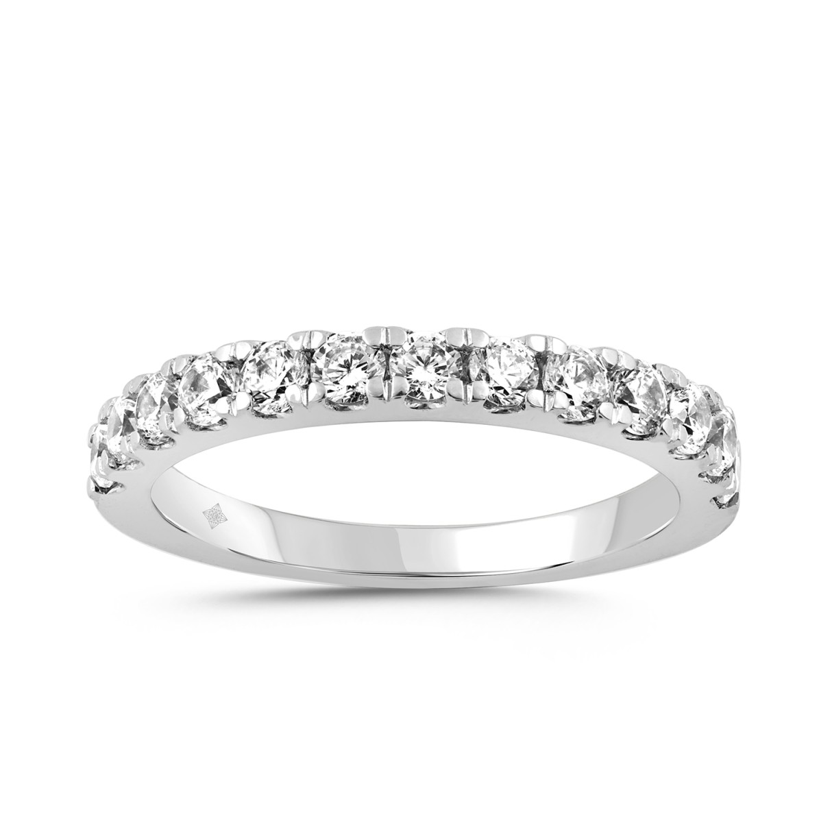 14K WHITE GOLD 1/2CT ROUND LAB DIAMOND LADIES BAND