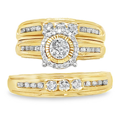 Diamond Wedding Trio Set