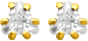 10KT Yellow Gold Black Stud Earrings