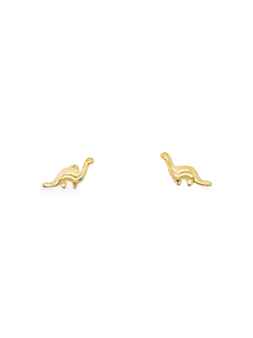 10KT yellow gold tiny dinosaur studs