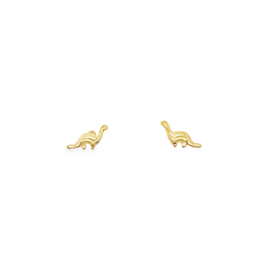 10KT yellow gold tiny dinosaur studs
