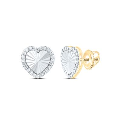 10KT YELLOW GOLD 1/3CTW-NATURAL DIAMONDS FASHION HEART EARRING