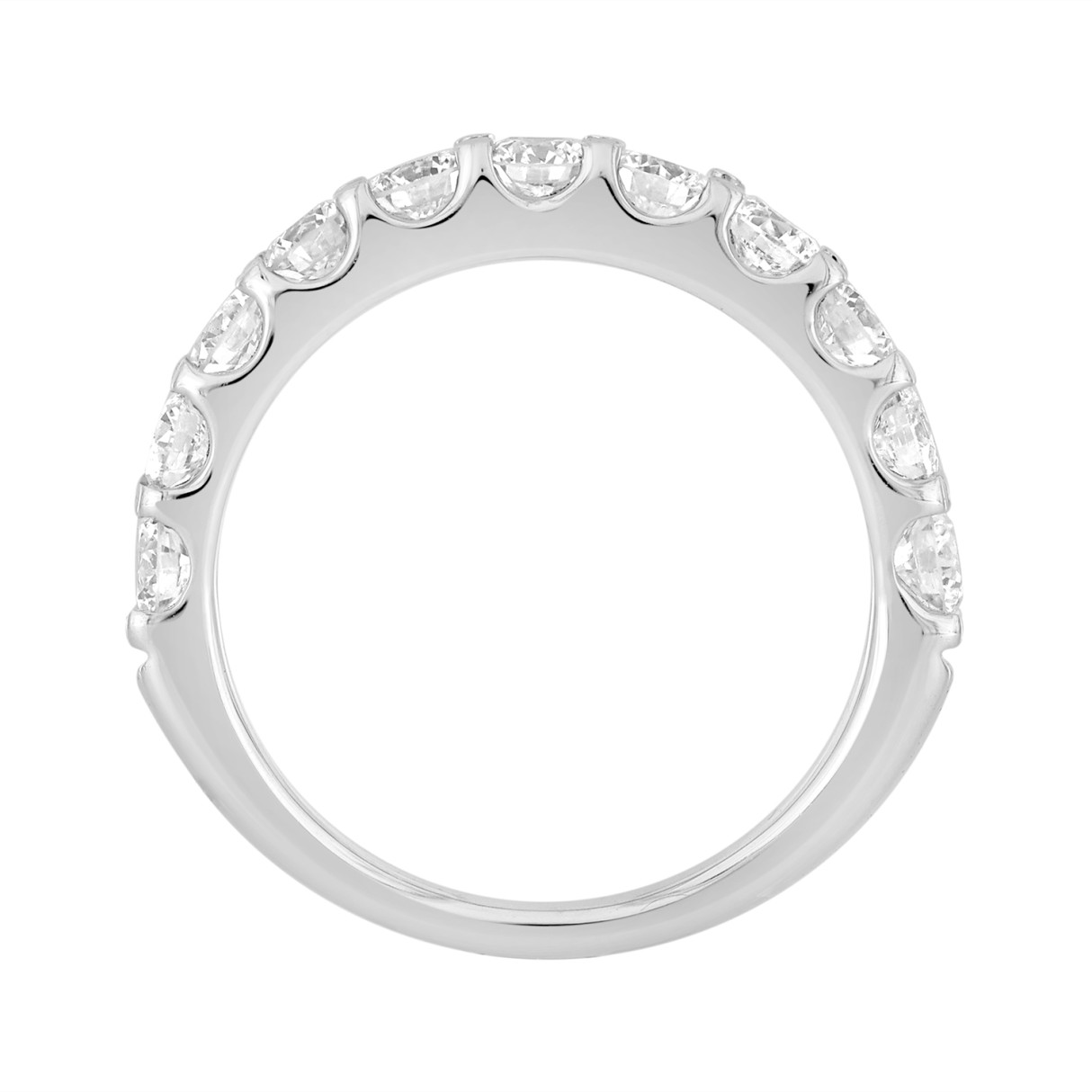 LADIES BAND 2CT ROUND LAB DIAMOND 14K WHITE GOLD