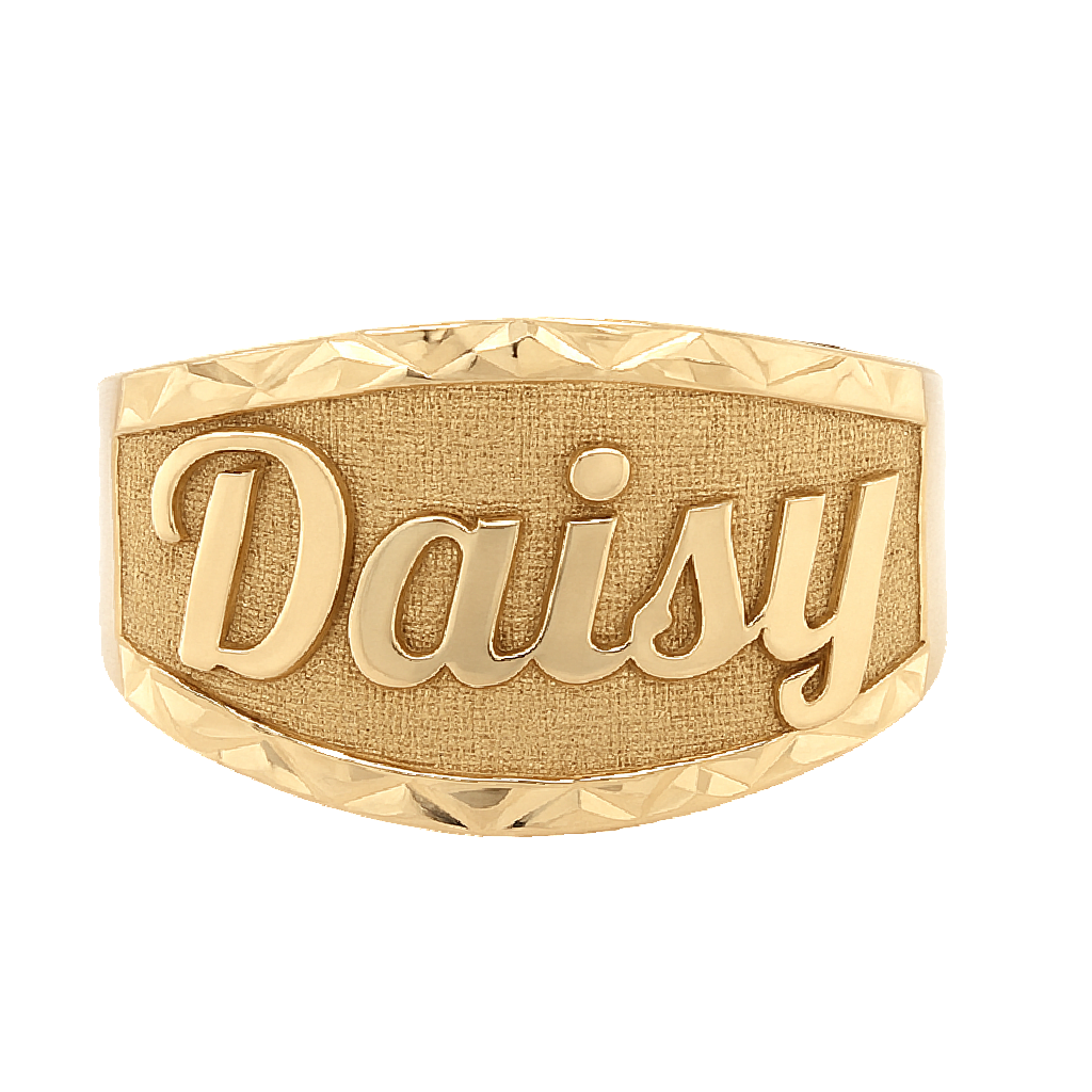 Anillo con Nombre Cursiva De Oro 10KT/Women's Custom Name Ring in 10KT