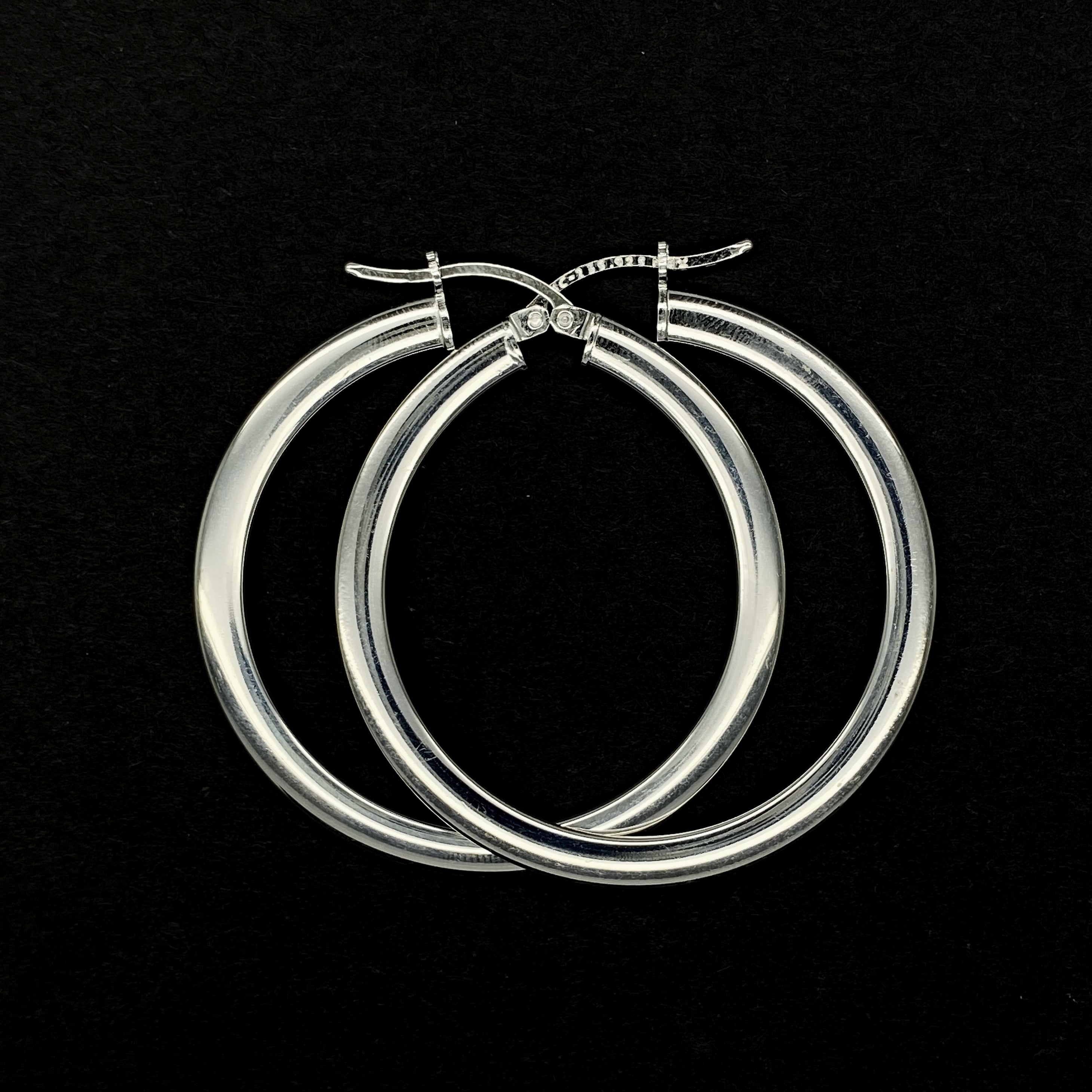 Arracadas Gruesas Planas de Plata 925/Sterling Silver Thick, Flat Hoop Earrings