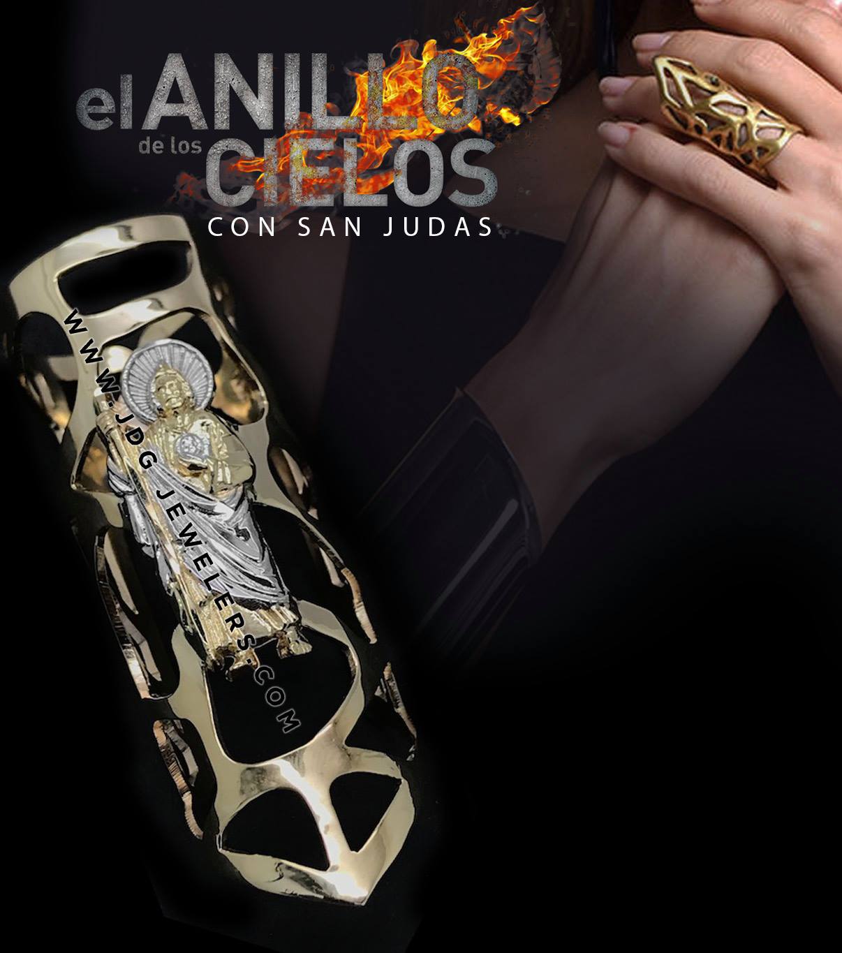 Anillo San Judas De Oro 10KT/10KT Gold St. Jude CZ Ring