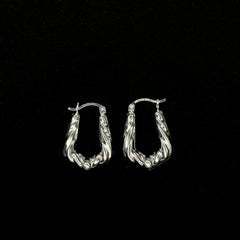 Arracada de Plata 925/Sterling Silver Hoop Earrings