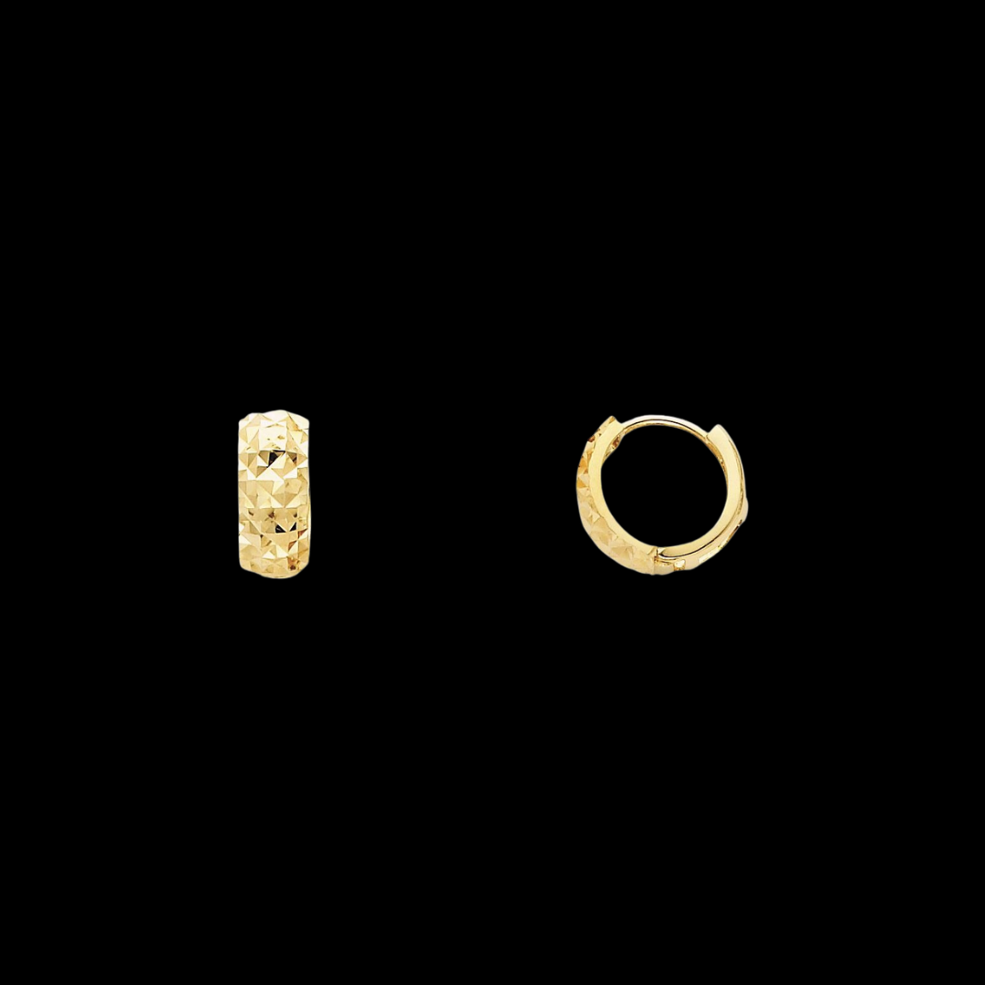 Arracadas De Oro 14KT / 14KT Gold Huggies Earrings 7MM